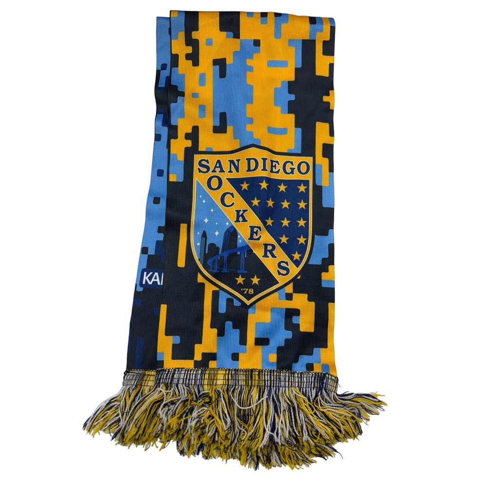 San Diego Sockers Soccer Scarf Digital Camo Blue Yellow MASL Fan Scarf